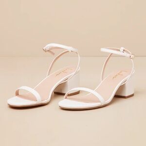 Lulus white ankle strap heels